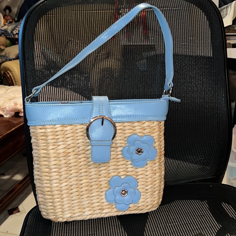 EGO Basket Weave and leather Bag